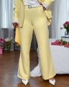 Брюки з паском жовті №99625 - фото 3