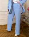 Брюки з паском блакитні №99626 - фото 1