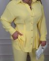 Костюм сорочка штани жовтий №99634 - фото 5