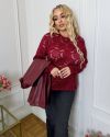 Стильна двійка (лонг+жилет) бургунді №99686 - фото 3