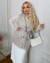 Стильна двійка (лонг+жилет) світло молоко №99687 - фото 1