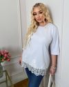 Подовжена футболка в стилі молочна №99688 - фото 1