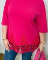 Подовжена футболка в стилі малина №99690 - фото 7