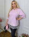 Подовжена футболка в стилі рожева №99691 - фото 2