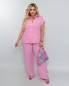 Костюм з легкого льону рожевий №99778 - фото 1