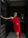 Сукня червона зі зйомною шалью шик, комфорт, і не скінченні експерименти №99800 - фото 2