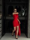 Сукня червона зі зйомною шалью шик, комфорт, і не скінченні експерименти №99800 - фото 5