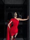 Сукня червона зі зйомною шалью шик, комфорт, і не скінченні експерименти №99800 - фото 6