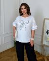 Футболка- блуза біла №99819 - фото 1