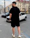 Чоловічий стильний костюм з шортами чорний №99917 - фото 3