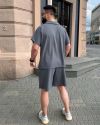 Чоловічий стильний костюм з шортами графіт №99919 - фото 11