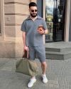 Чоловічий стильний костюм з шортами графіт №99919 - фото 9