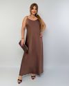 Спокуслова сукня з атласу шоколад №99926 - фото 1