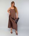 Спокуслова сукня з атласу шоколад №99926 - фото 2