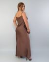 Спокуслова сукня з атласу шоколад №99926 - фото 4