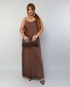 Спокуслова сукня з атласу шоколад №99926 - фото 5