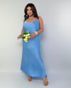 Спокуслова сукня з атласу блакитна №99929 - фото 4