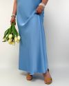 Спокуслова сукня з атласу блакитна №99929 - фото 5