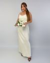 Спокуслова сукня з атласу вершкове масло №99931 - фото 2