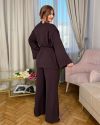 Легкий брючний костюм шоколад №99934 - фото 5