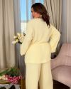 Легкий брючний костюм жовтий №99935 - фото 8