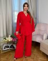 Легкий брючний костюм червоний №99936 - фото 2
