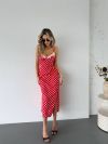 Сукня червона в горошок зі шнурівкою на спинці №99960 - фото 6