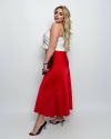 Спідниця з королівського атласу червона №99977 - фото 2