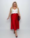 Спідниця з королівського атласу червона №99977 - фото 5