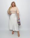 Спідниця з королівського атласу молочна №99978 - фото 1
