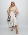 Спідниця з королівського атласу молочна №99978 - фото 2