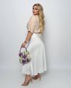 Спідниця з королівського атласу молочна №99978 - фото 3