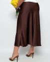 Спідниця з королівського атласу шоколад №99979 - фото 4