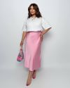 Спідниця з королівського атласу рожева №99981 - фото 1