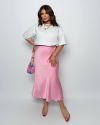 Спідниця з королівського атласу рожева №99981 - фото 5