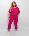 Вільний спортивний костюм з трикотажу «Вафелька» малина №99986 - фото 1