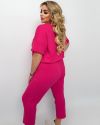 Вільний спортивний костюм з трикотажу «Вафелька» малина №99986 - фото 3